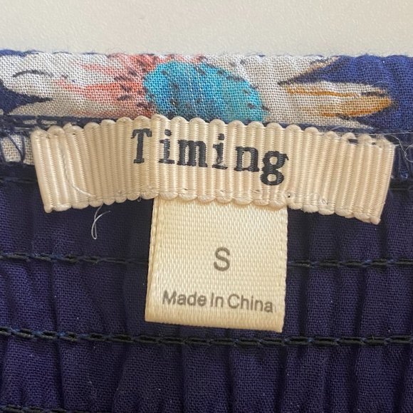 Blue Floral Off Shoulder Crop Top - Picture 4 of 4